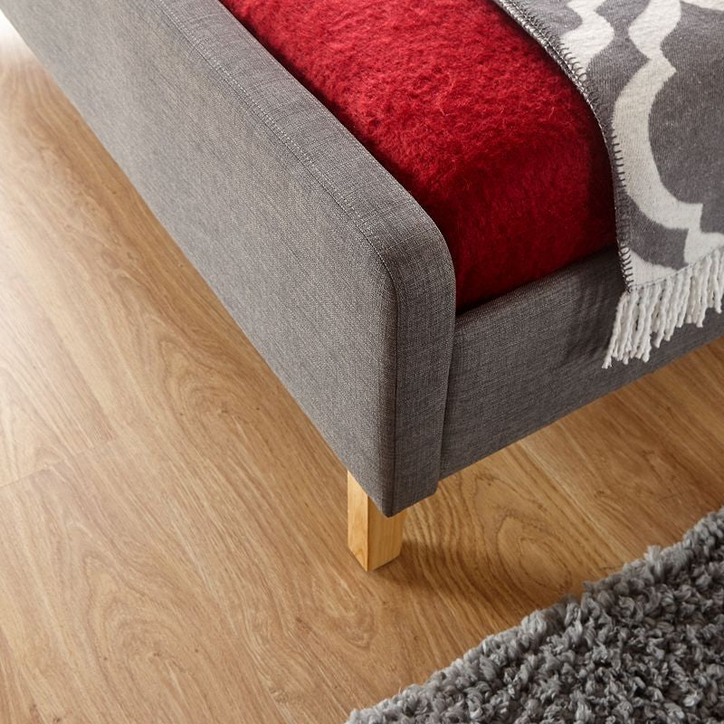 GFW Ashbourne Double Bed Fabric Grey 5 x 7ft