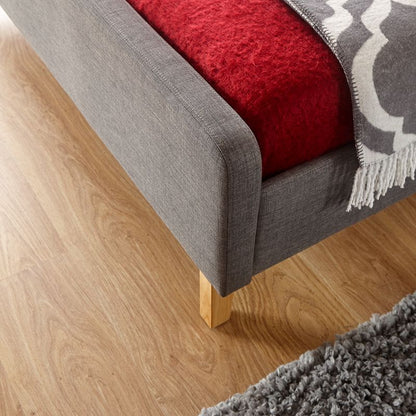 GFW Ashbourne Double Bed Fabric Grey 5 x 7ft