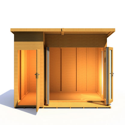 Shire Aster 8' 7" x 10' 4" Pent Summerhouse with Side Shed - Premium Dip Treated Shiplap