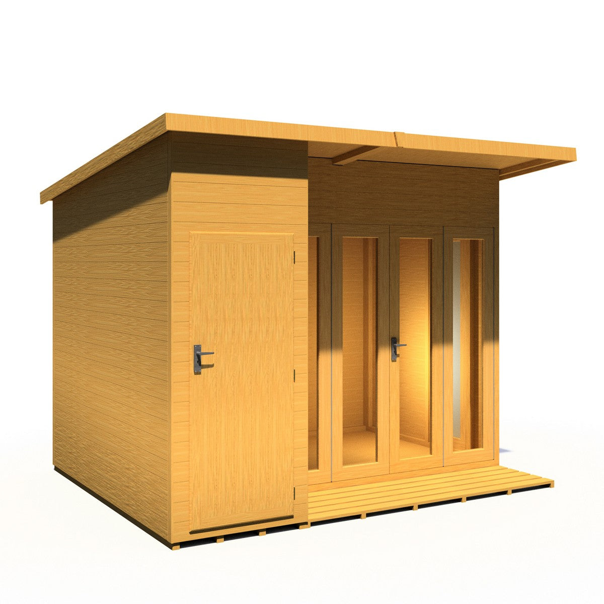 Shire Aster 8' 7" x 10' 4" Pent Summerhouse with Side Shed - Premium Dip Treated Shiplap