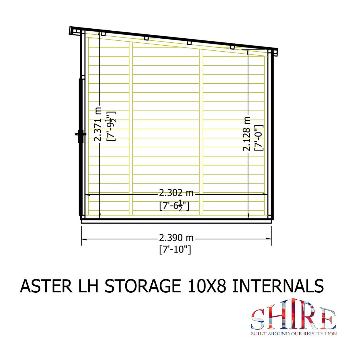 Shire Aster 8' 7" x 10' 4" Pent Summerhouse with Side Shed - Premium Dip Treated Shiplap