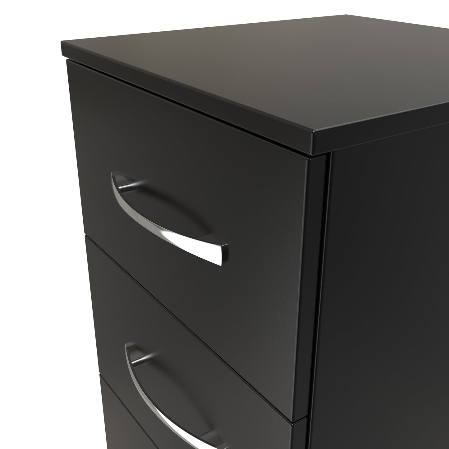 Avon Bedside Table Black 3 Drawers 70cm