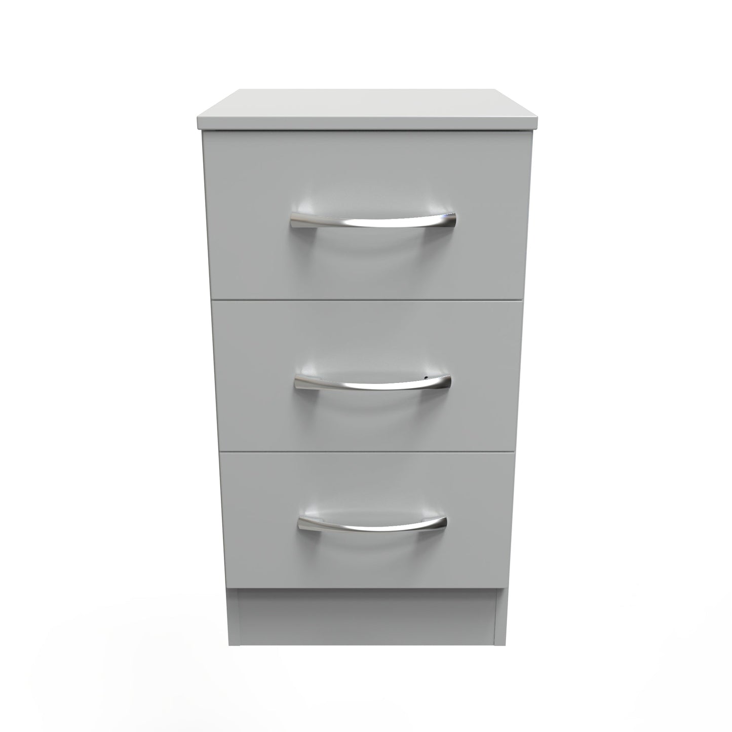Avon Bedside Table Grey 3 Drawers 70cm
