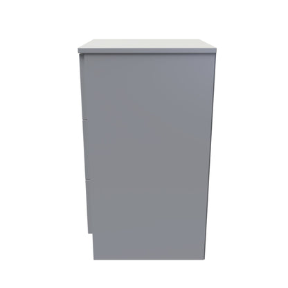 Avon Bedside Table Grey 3 Drawers 70cm