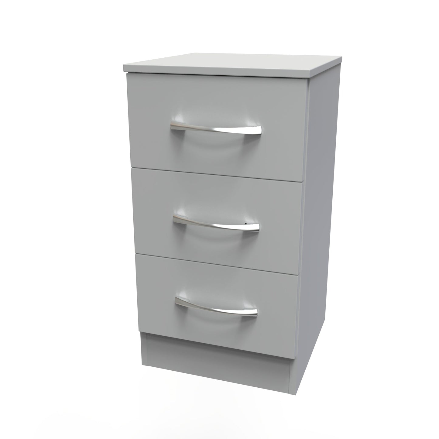 Avon Bedside Table Grey 3 Drawers 70cm
