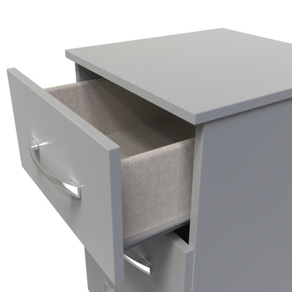Avon Bedside Table Grey 3 Drawers 70cm