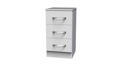 Avon Bedside Table White 3 Drawers 70cm