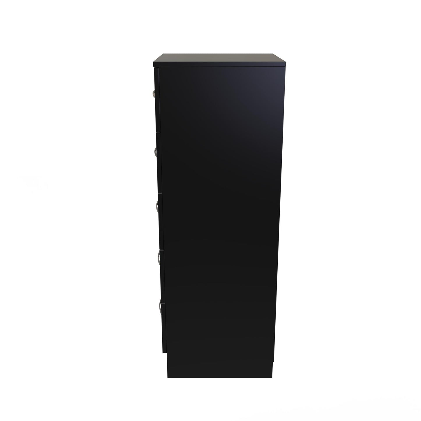 Avon Tall Slim Chest of Drawers Black 5 Drawers 108cm