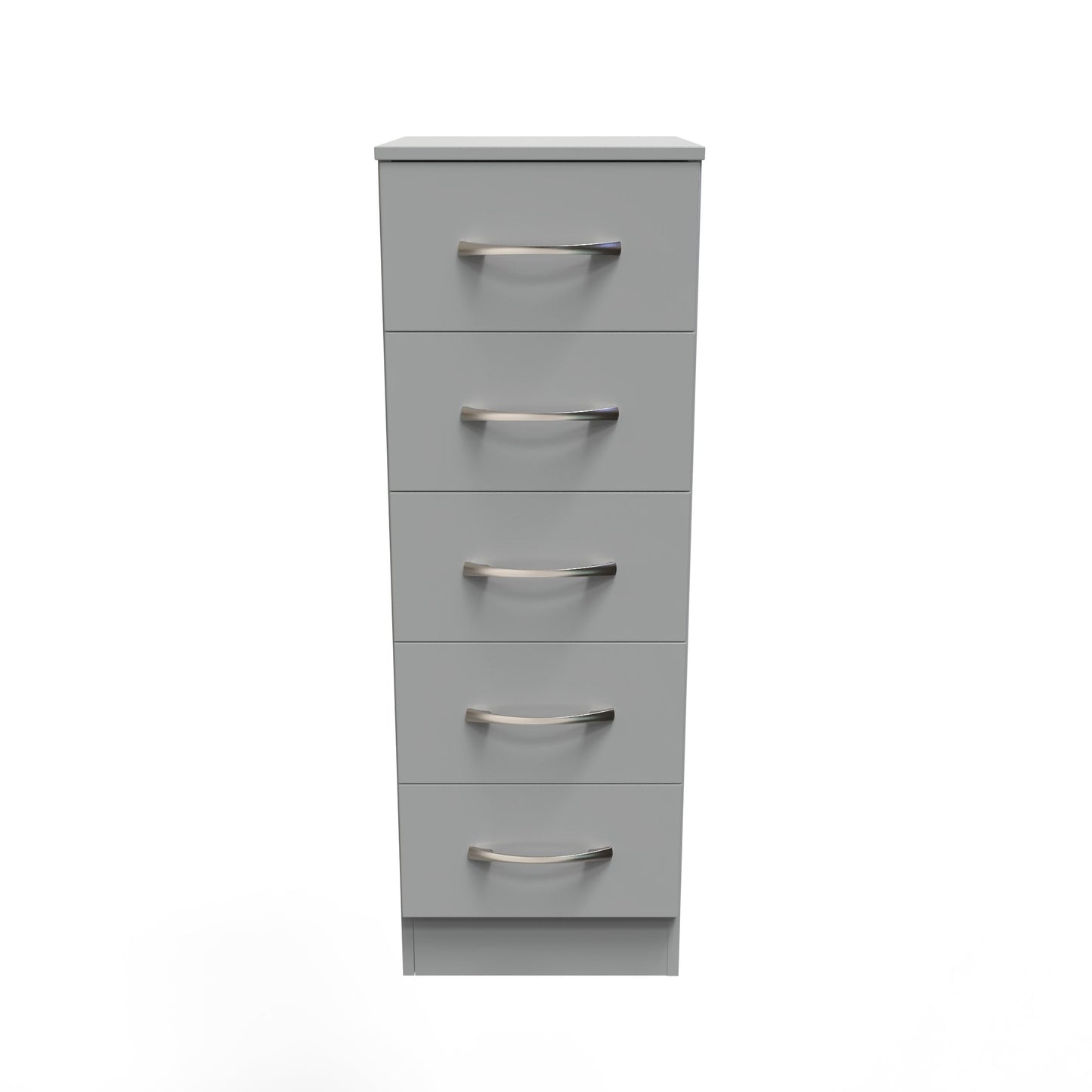 Avon Tall Slim Chest of Drawers Grey 5 Drawers 108cm