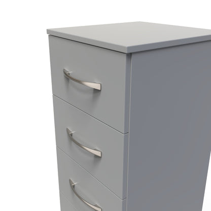 Avon Tall Slim Chest of Drawers Grey 5 Drawers 108cm