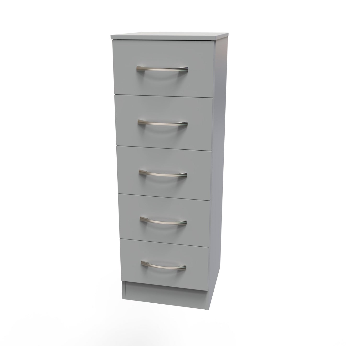 Avon Tall Slim Chest of Drawers Grey 5 Drawers 108cm