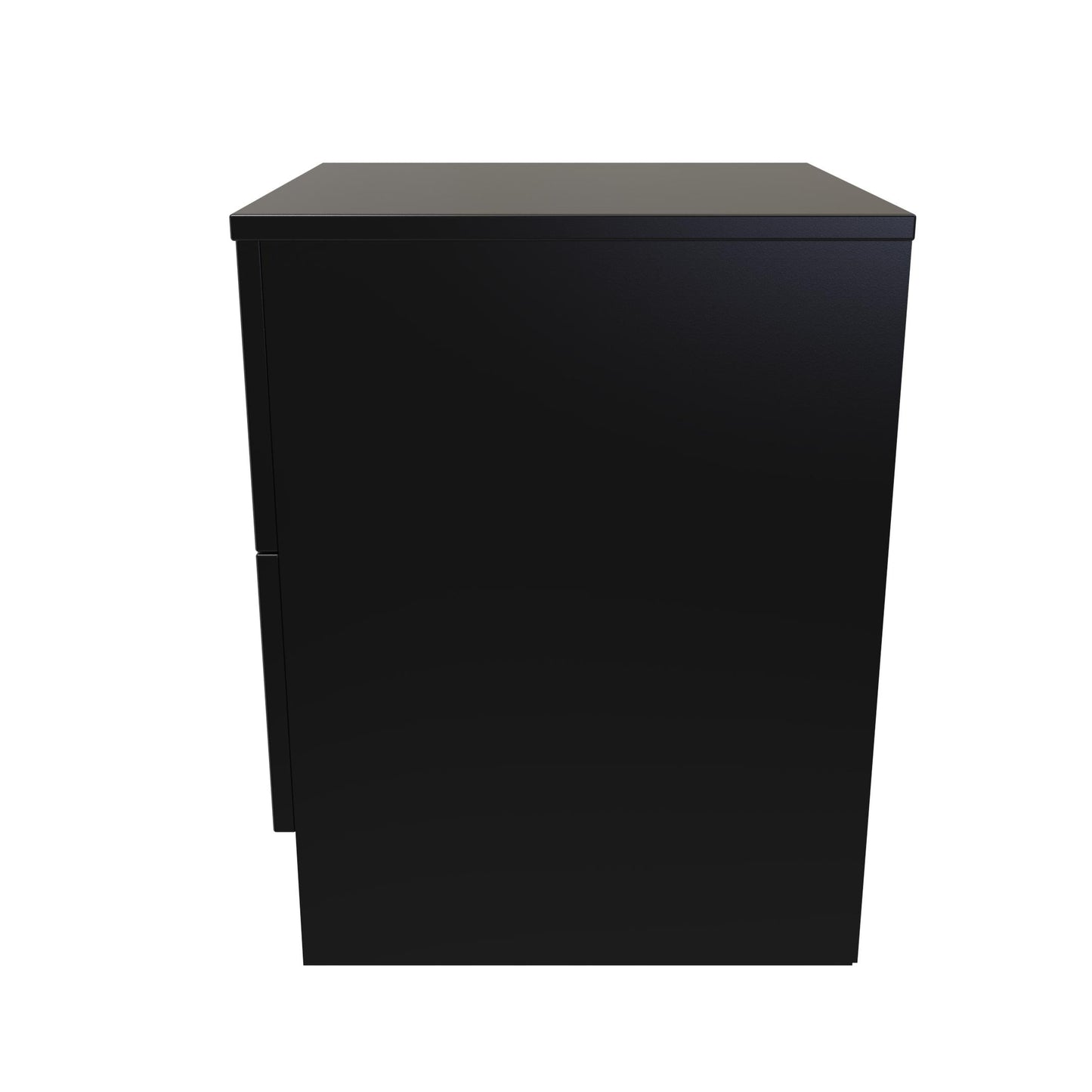 Avon Bedside Table Black 2 Drawers 51cm