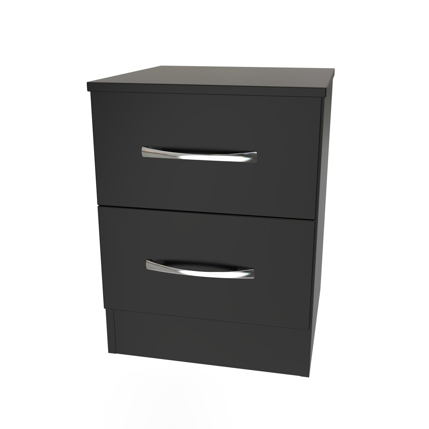 Avon Bedside Table Black 2 Drawers 51cm