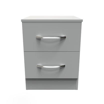Avon Bedside Table Grey 2 Drawers 51cm