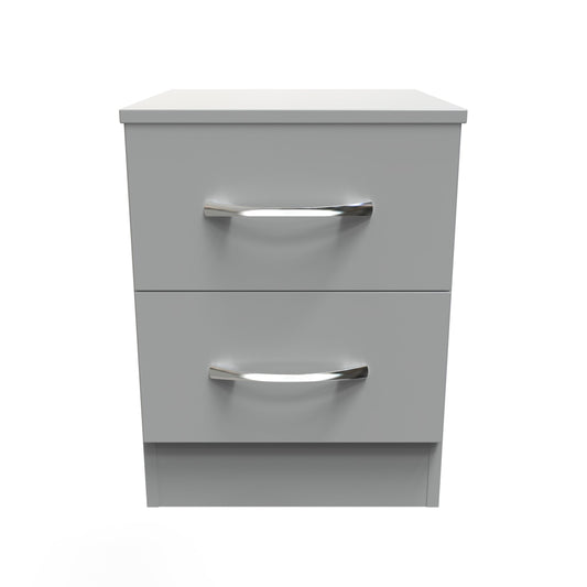 Avon Bedside Table Grey 2 Drawers 51cm