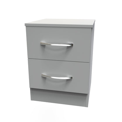 Avon Bedside Table Grey 2 Drawers 51cm