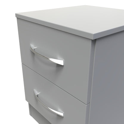 Avon Bedside Table Grey 2 Drawers 51cm