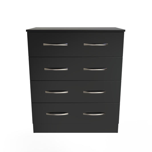 Avon Chest of Drawers Black 4 Drawers 89cm
