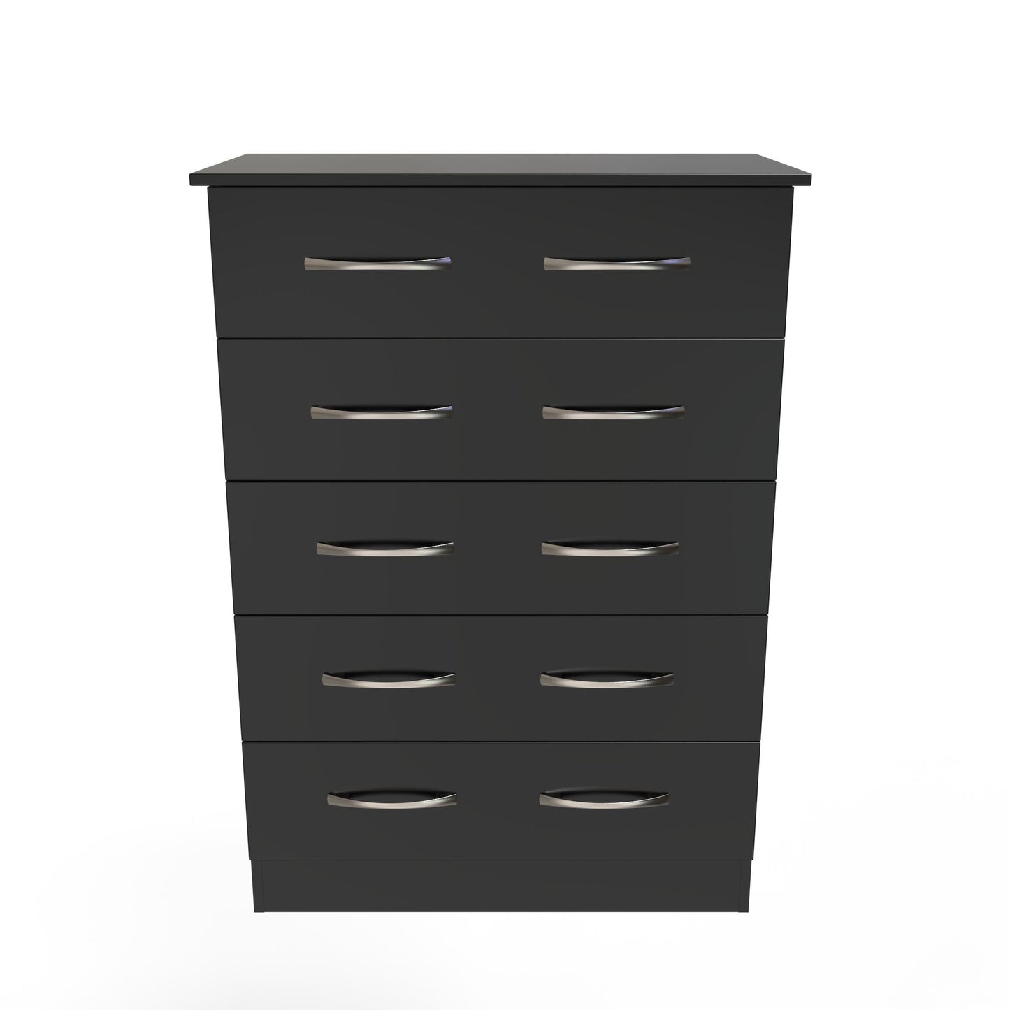 Avon Tall Chest of Drawers Black 5 Drawers 108cm