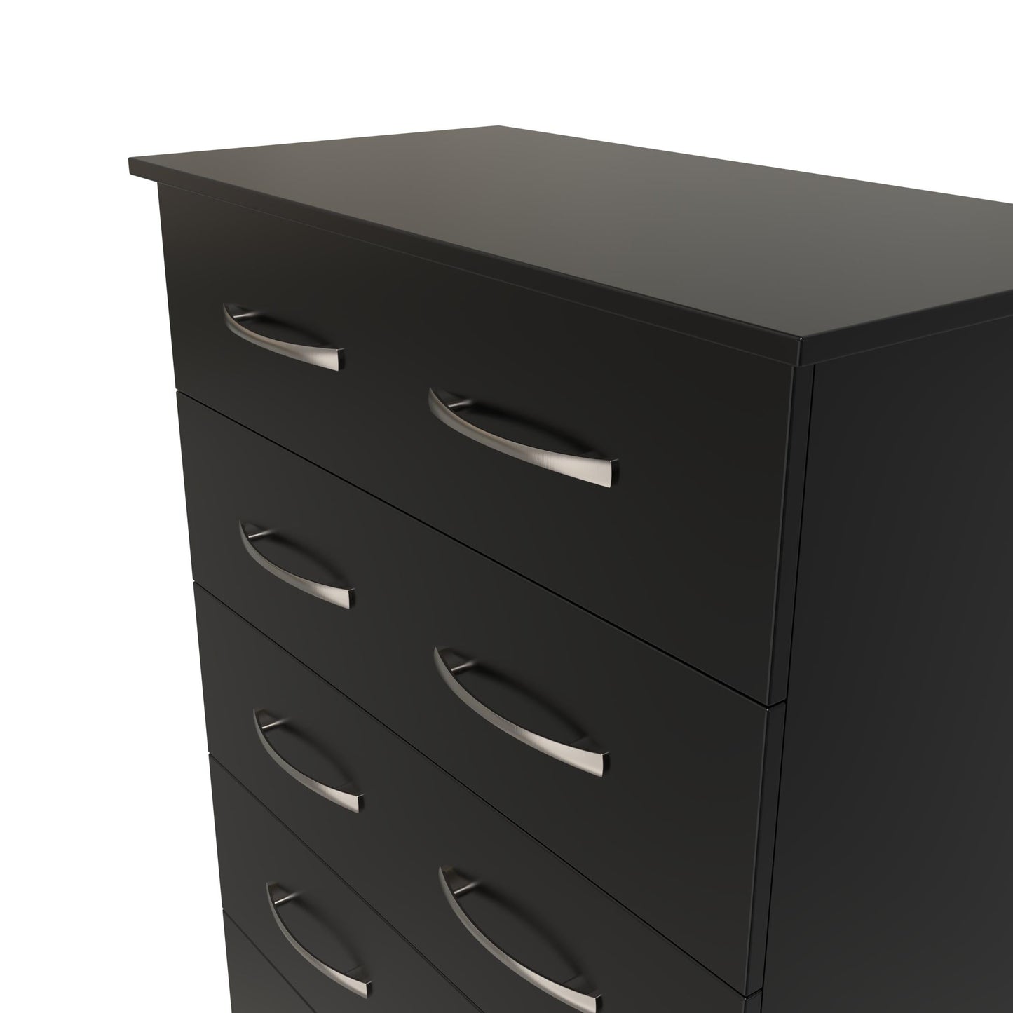Avon Tall Chest of Drawers Black 5 Drawers 108cm