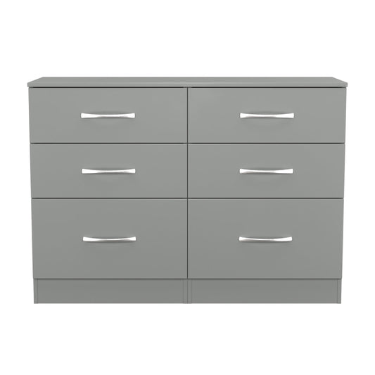 Avon Large Chest of Drawers Grey 6 Drawers 110cm