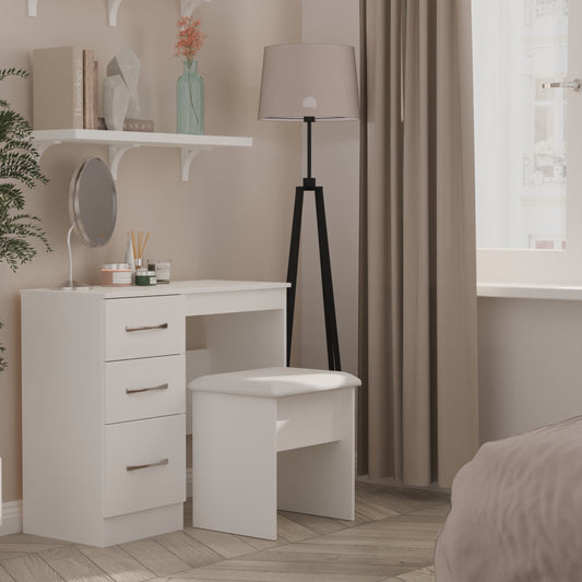 Avon Desk White 3 Drawers 90cm