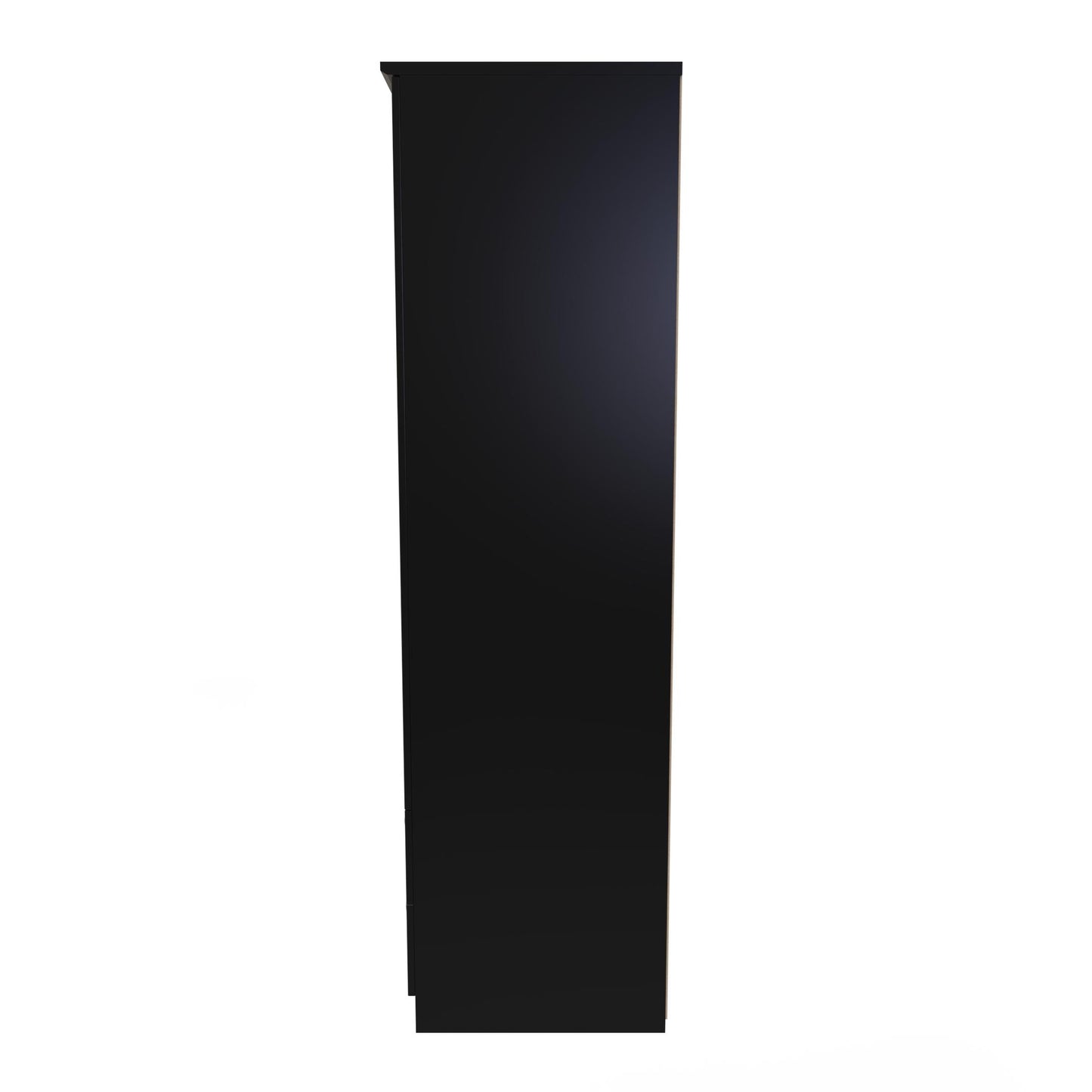 Avon Tall Wardrobe Black 2 Doors 2 Drawers 182cm