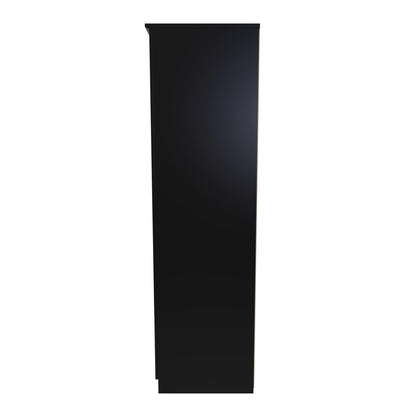 Avon Tall Wardrobe Black 2 Doors 2 Drawers 182cm