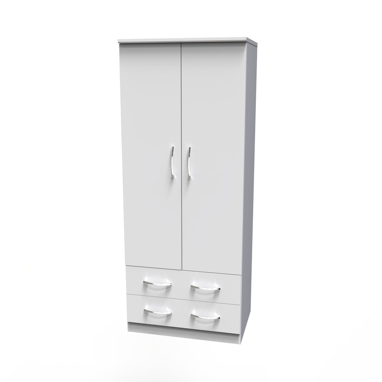 Avon Tall Wardrobe White 2 Doors 2 Drawers 182cm