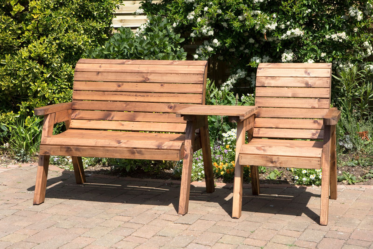 Scandinavian Redwood Garden Tete Tete 3 Seats