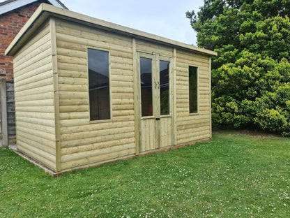 Bakewell Garden Summerhouse 3.6M wide x 2.4M deep Pent Roof by Churnet Valley - BAKE12X8
