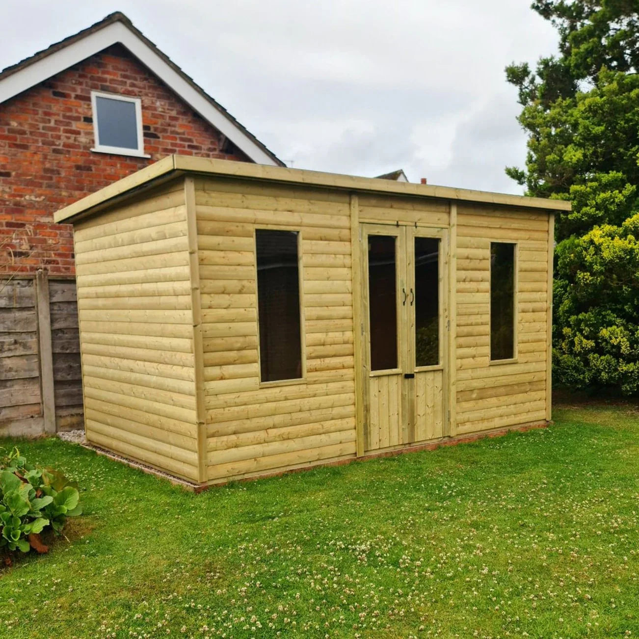 Bakewell Garden Summerhouse 3.6M wide x 3M deep Pent Roof by Churnet Valley - BAKE12X10