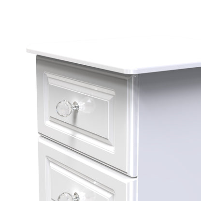 Balmoral Bedside Table White 3 Drawers 70cm