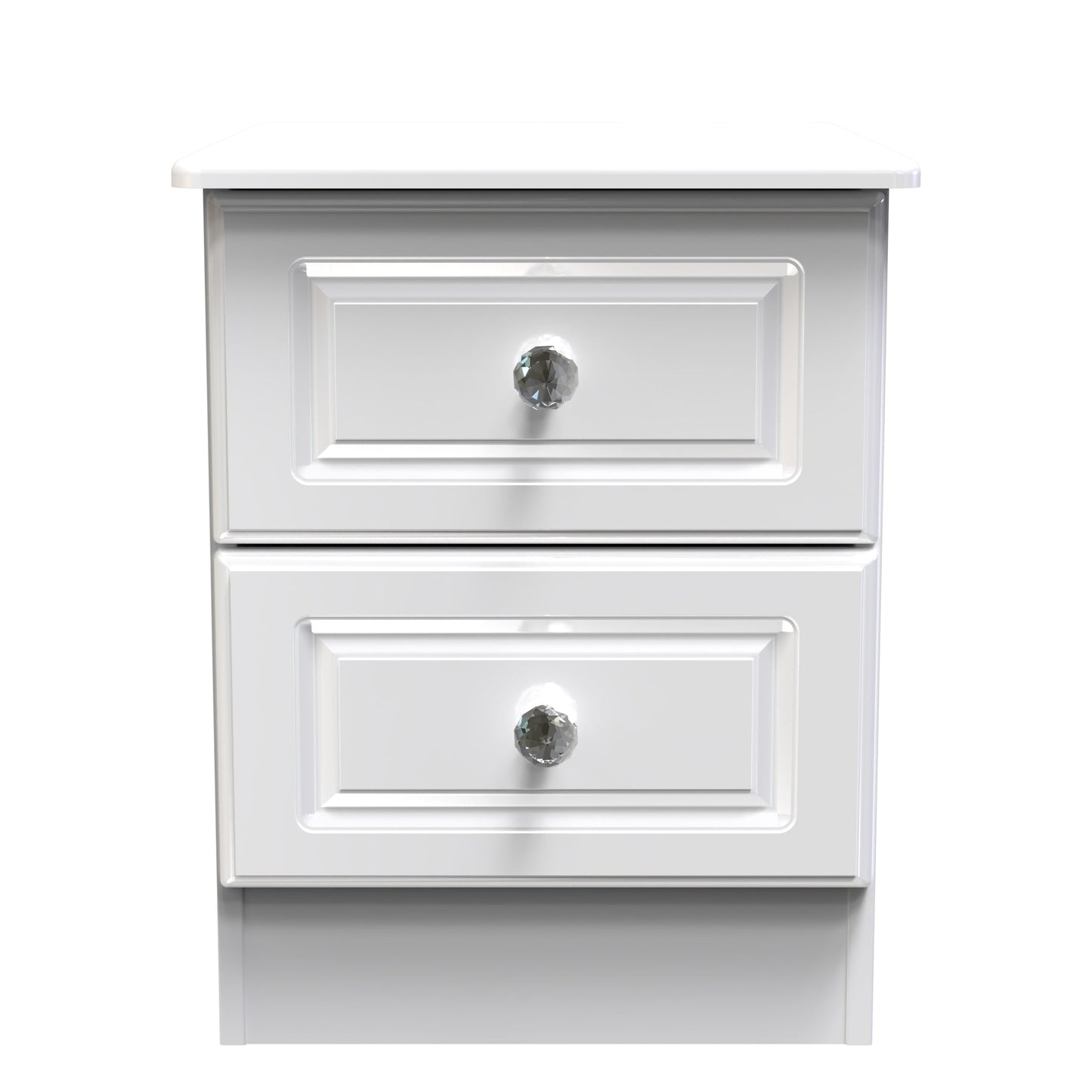 Balmoral Bedside Table White 2 Drawers 51cm