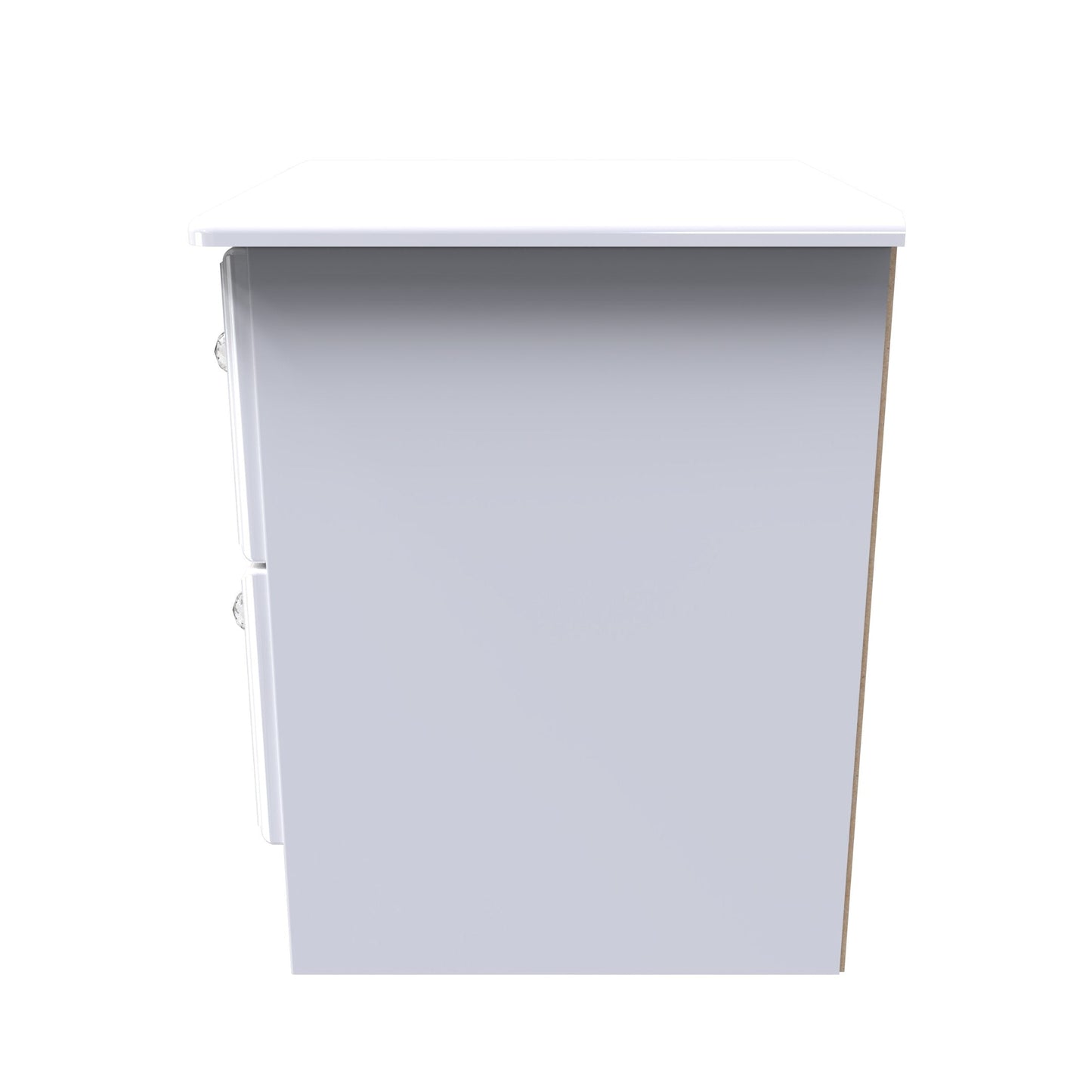 Balmoral Bedside Table White 2 Drawers 51cm