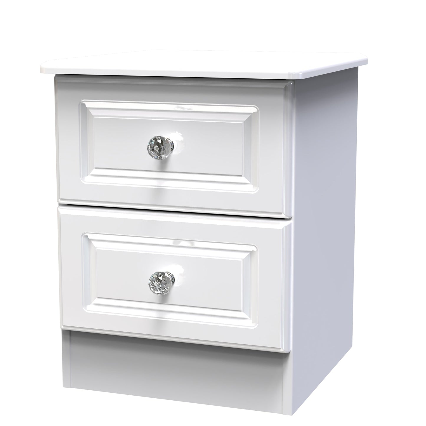 Balmoral Bedside Table White 2 Drawers 51cm