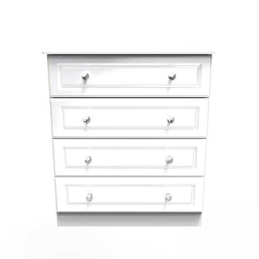 Balmoral Chest of Drawers White 4 Drawers 89cm
