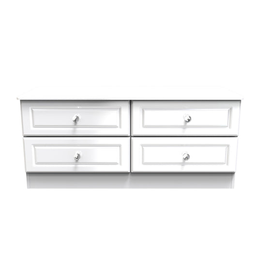 Balmoral Large Chest of Drawers White 4 Drawers 112cm