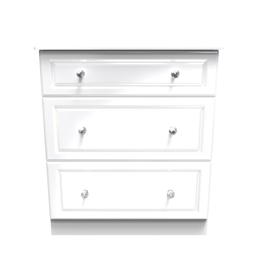Balmoral Chest of Drawers White 3 Drawers 40cm
