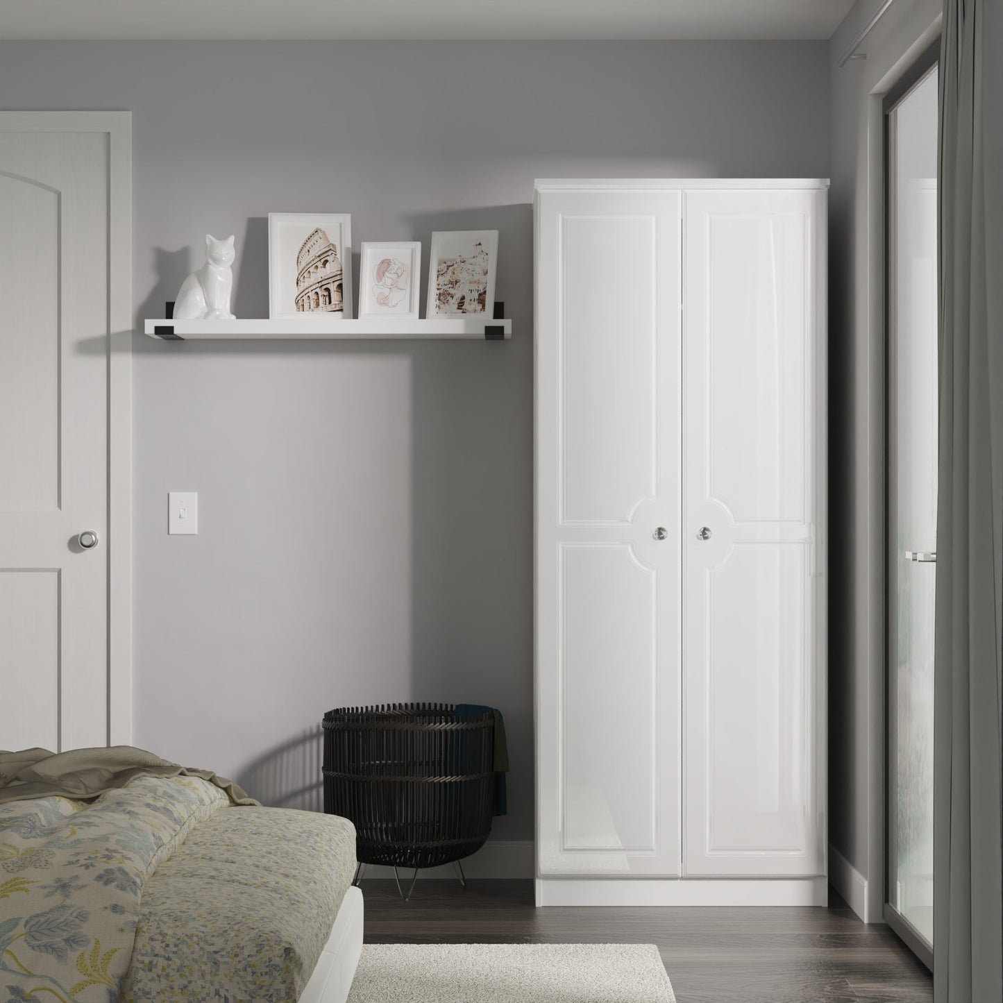 Balmoral Tall Wardrobe White 2 Doors 182cm