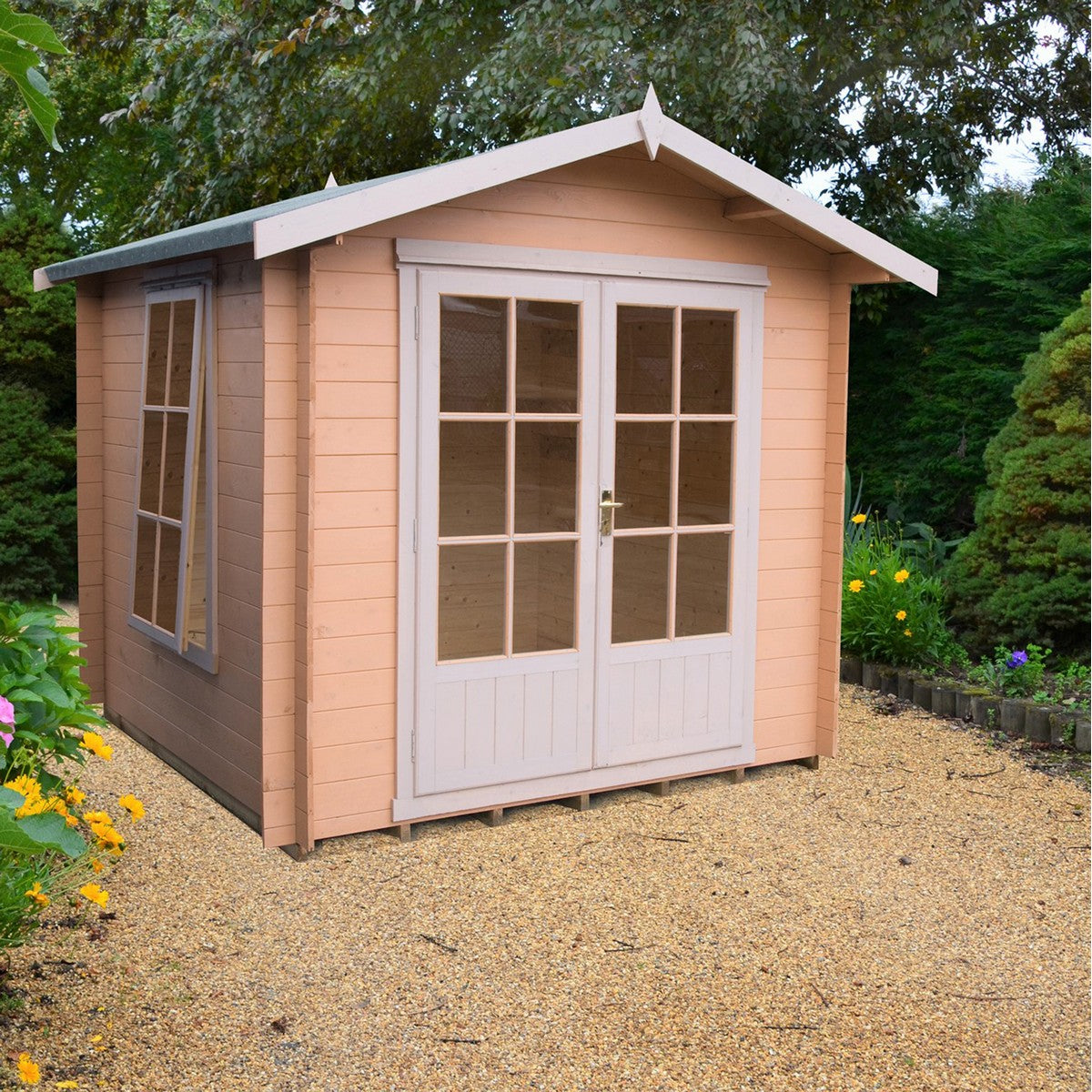 Shire Barnsdale 9' 9" x 9' 9" Apex Log Cabin - Premium 19mm Cladding Log Clad Primary Image