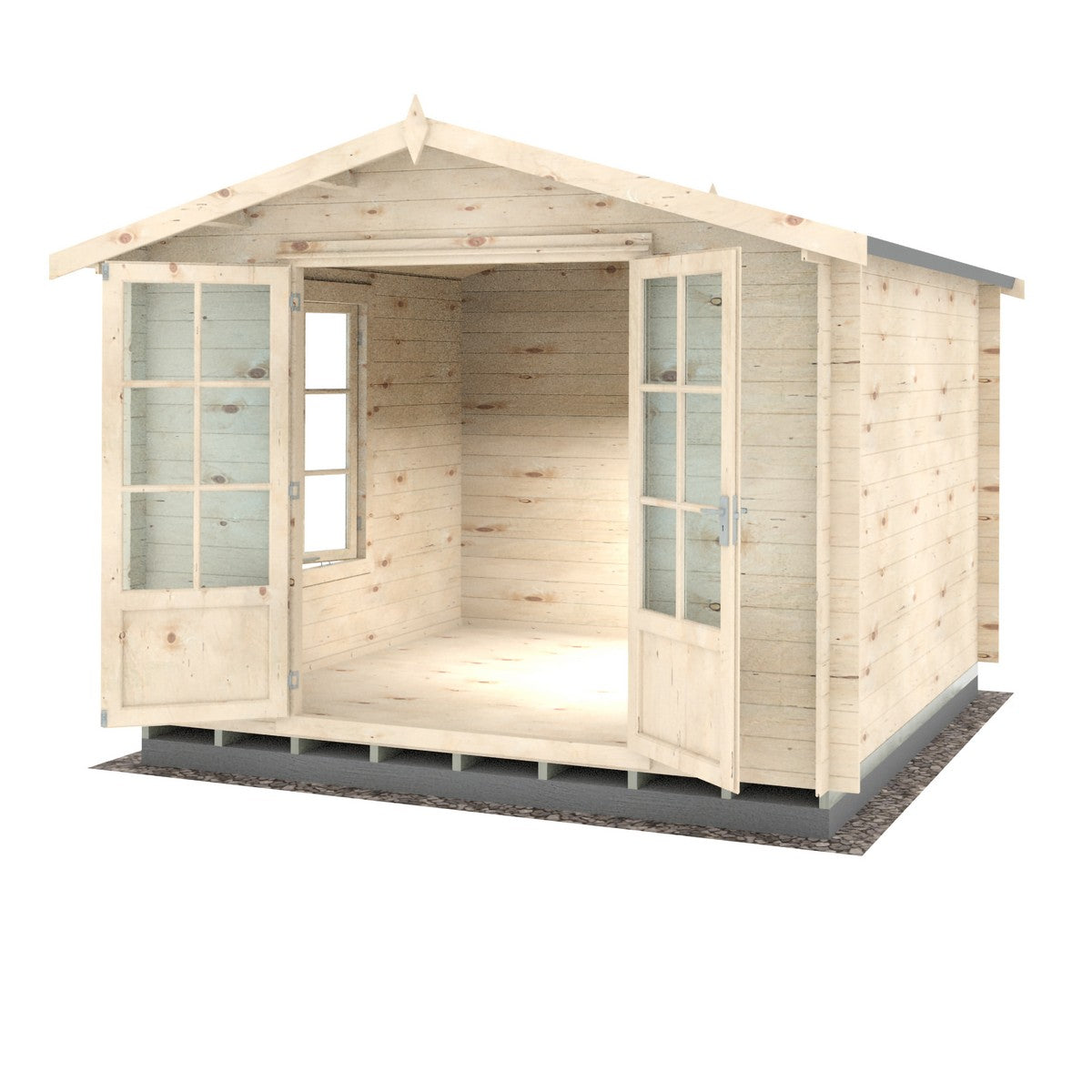Shire Barnsdale 9' 9" x 9' 9" Apex Log Cabin - Premium 19mm Cladding Log Clad