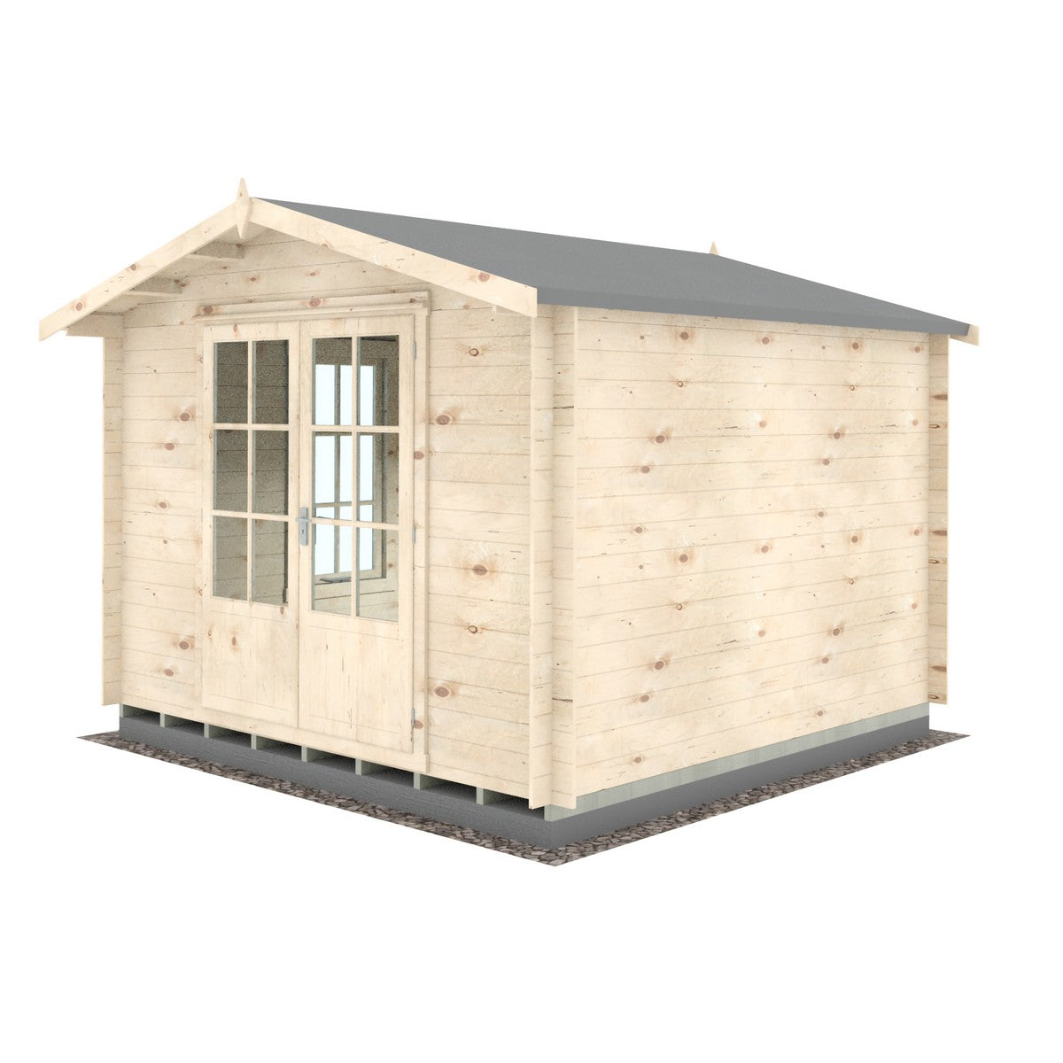 Shire Barnsdale 9' 9" x 9' 9" Apex Log Cabin - Premium 19mm Cladding Log Clad