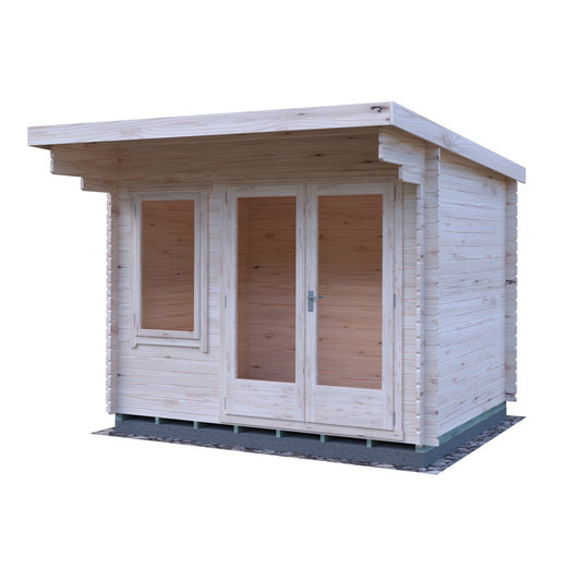 Shire Belgravia 7' 10" x 9' 9" Pent Log Cabin - Premium 70mm Cladding Tongue & Groove