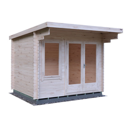 Shire Belgravia 7' 10" x 9' 9" Pent Log Cabin - Premium 34mm Cladding Tongue & Groove