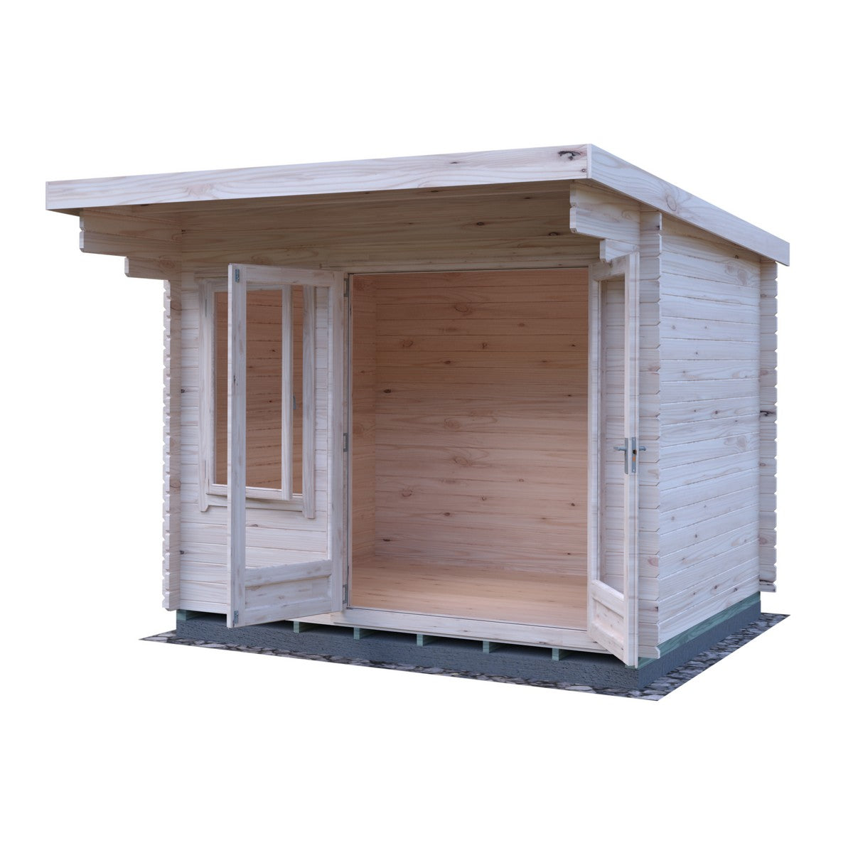 Shire Belgravia 7' 10" x 9' 9" Pent Log Cabin - Premium 34mm Cladding Tongue & Groove