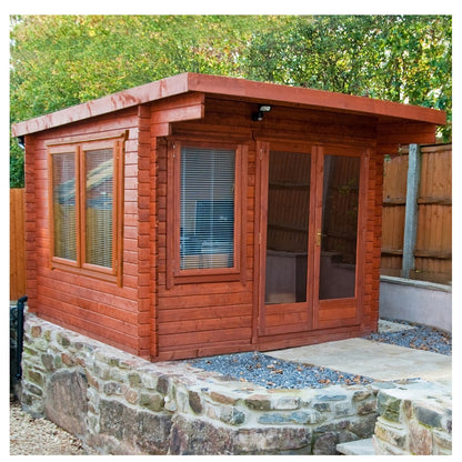 Shire Belgravia 9' 9" x 9' 9" Pent Log Cabin - Premium 70mm Cladding Tongue & Groove