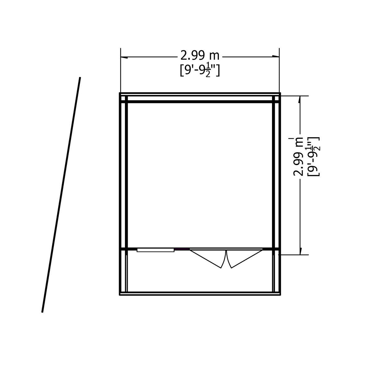 Shire Belgravia 9' 9" x 9' 9" Pent Log Cabin - Premium 70mm Cladding Tongue & Groove