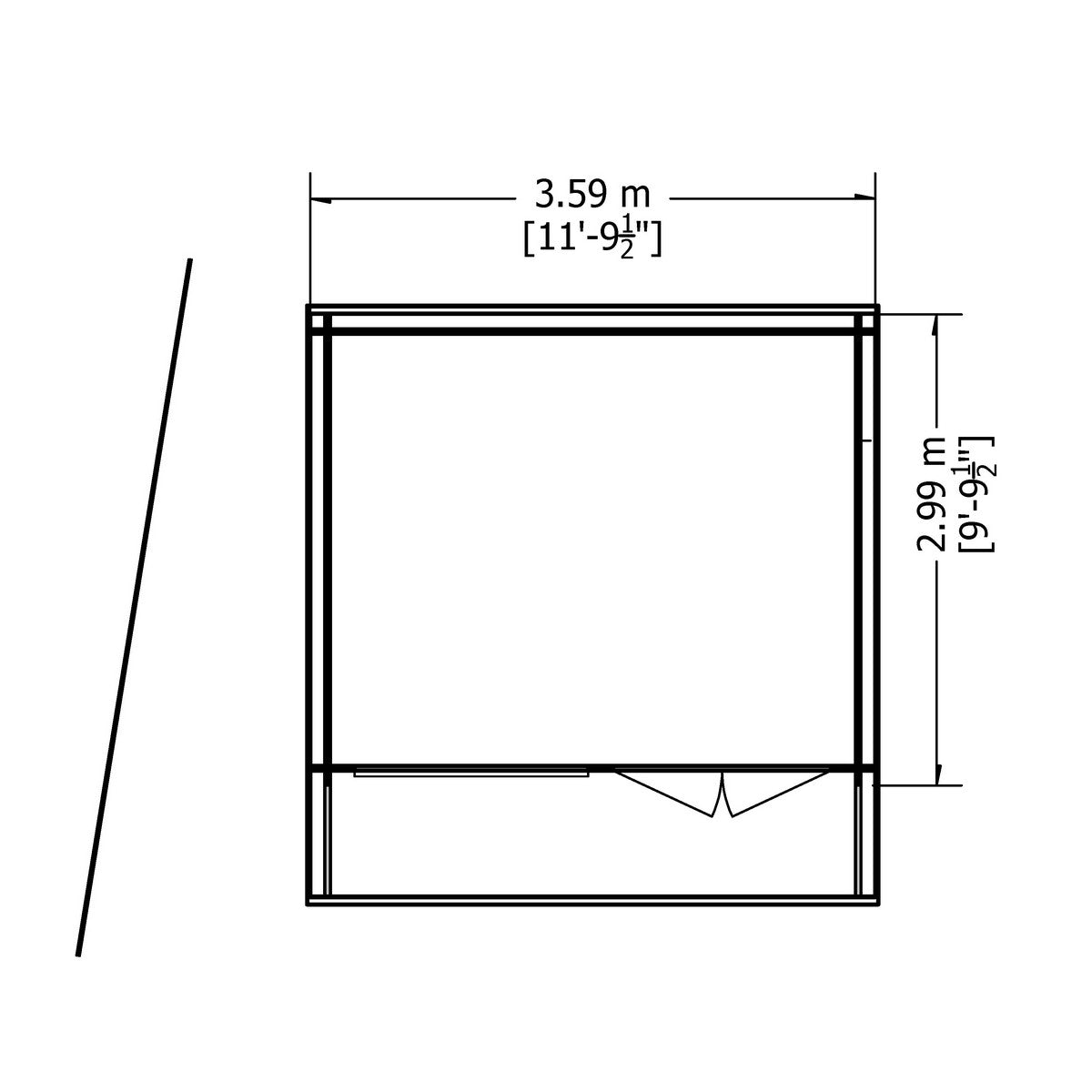 Shire Belgravia 9' 9" x 11' 9" Pent Log Cabin - Premium 44mm Cladding Tongue & Groove
