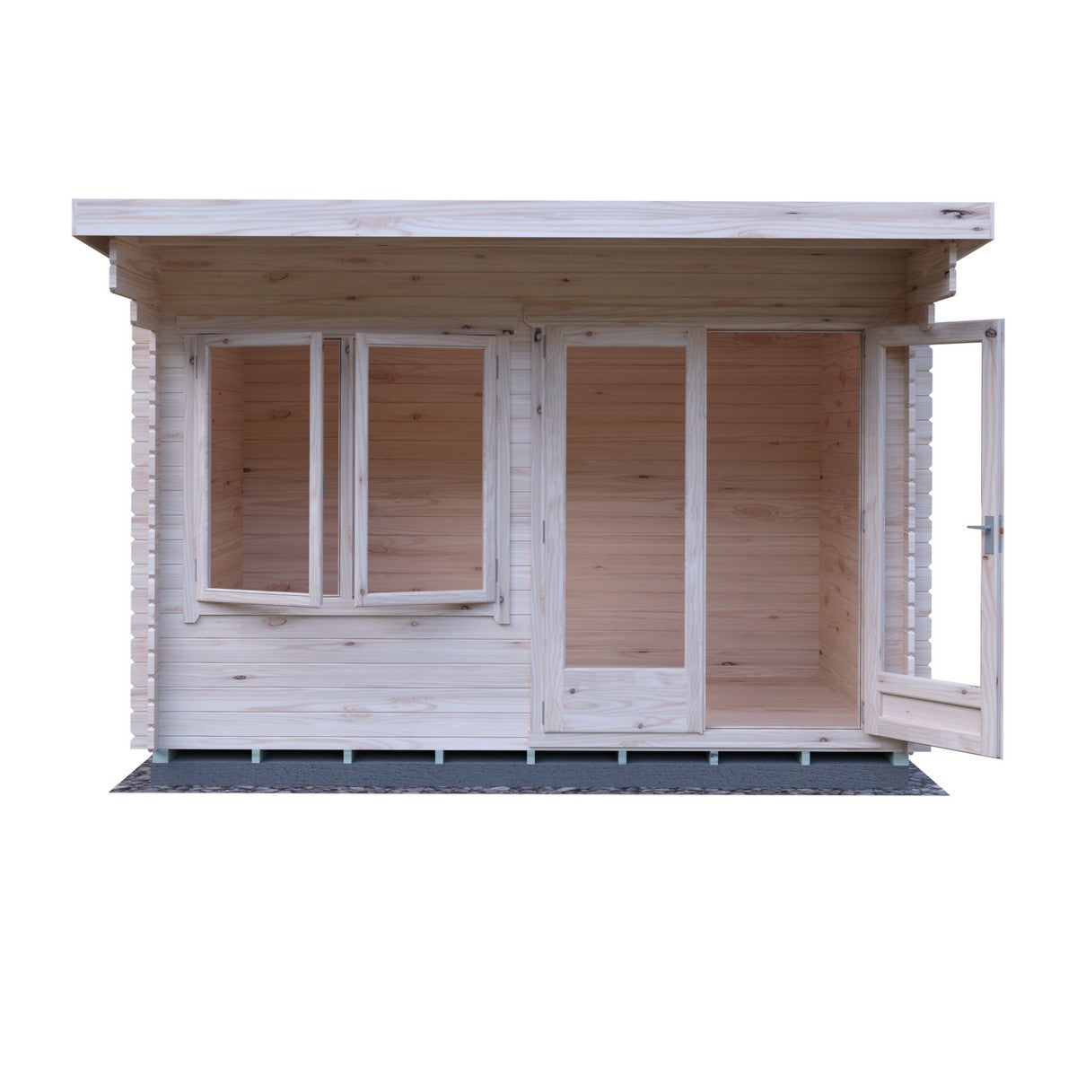 Shire Belgravia 7' 10" x 11' 9" Pent Log Cabin - Premium 44mm Cladding Tongue & Groove